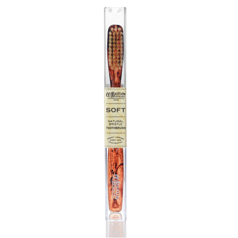 C.O. Bigelow Natural Bristle Toothbrush - Tortoise Effect - Soft